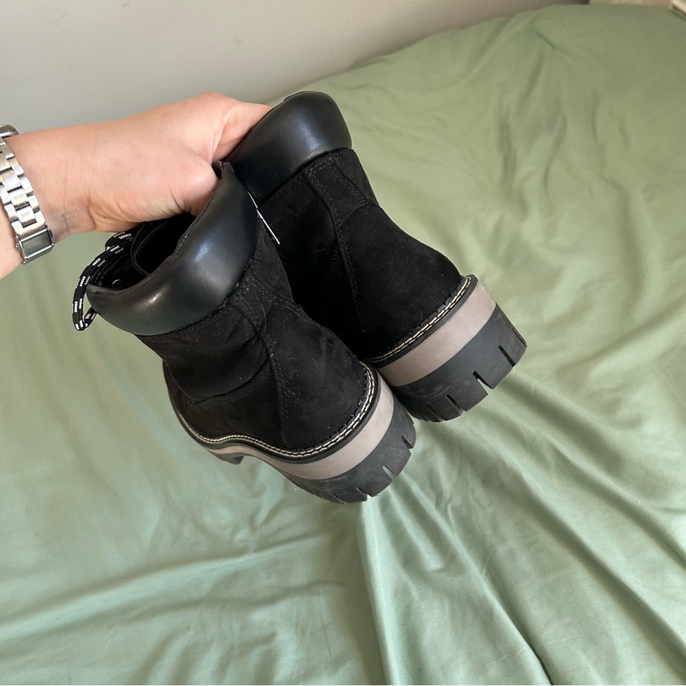 🩷JLO BLACK LACE UP WINTER ANKLE BOOTS COMBAT BOOTS TRENDING SIZE 8.5 - Picture 8 of 12
